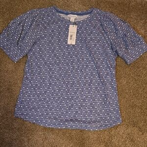 St Johns Bay Blue Patterned Women's Top